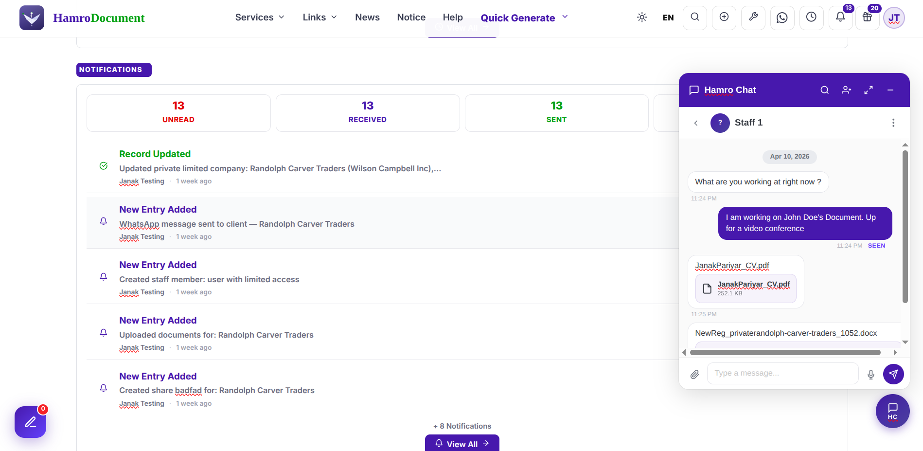 hamro-document-notification-screen